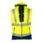 Kurtka Softshell Rip-stop ostrzegawcza z odpinanymi rękawami VIZWELL VWJK521Y/M - 2