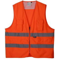 Kamizelka ostrzegawcza z wieloma kieszeniami VIZWELL VWEN01-SO/M