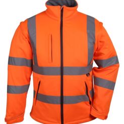 Kurtka SOFTSHELL ostrzegawcza VIZWELL VWJK176O/XL z odpinanym rękawem