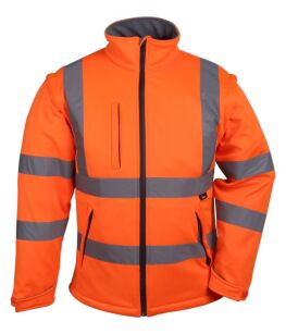 Kurtka SOFTSHELL ostrzegawcza VIZWELL VWJK176O/S z odpinanym rękawem