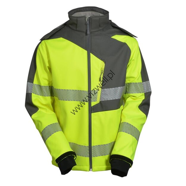 Kurtka SOFTSHELL ostrzegawcza o intensywnej widzialności VIZWELL VWJK267YG/XXXXL