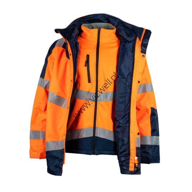 Kurtka ostrzegawcza 5 w 1 VIZWELL VWJK605ON/XS